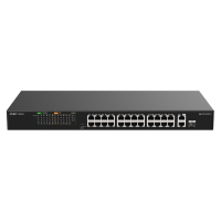 RG-ES126FGS-P 24-Port 10/100 Mbps with 2-Port Gigabit Unmanaged PoE Switch
